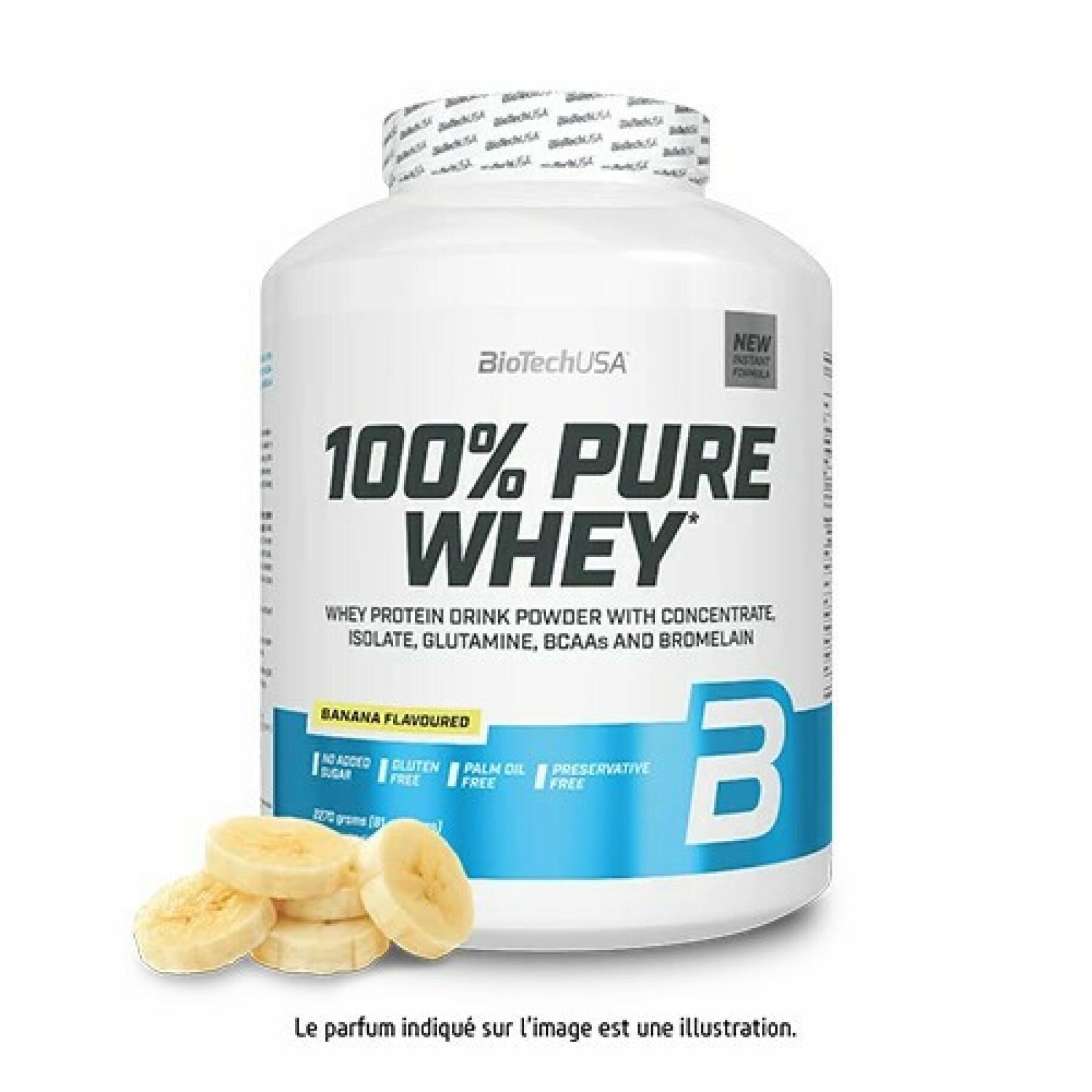 100% ren vassleprotein i burk Biotech USA - Banane - 2,27kg