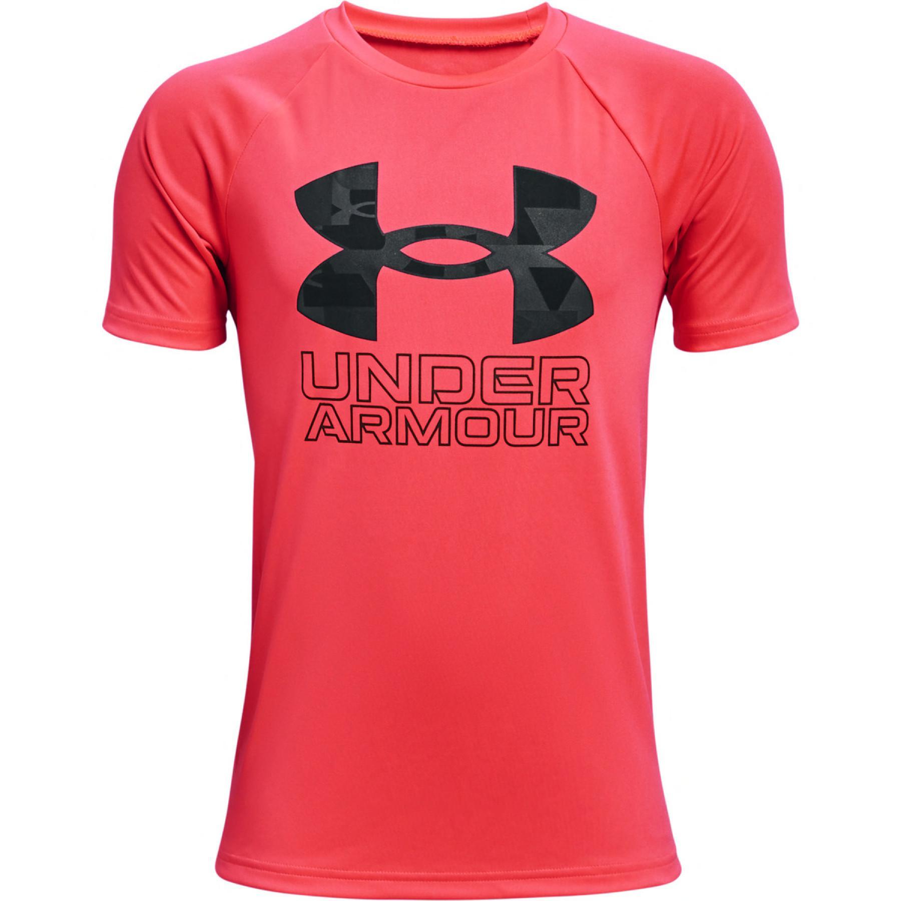 T-shirt för pojkar Under Armour à manches courtes Tech Hybrid Print Fill