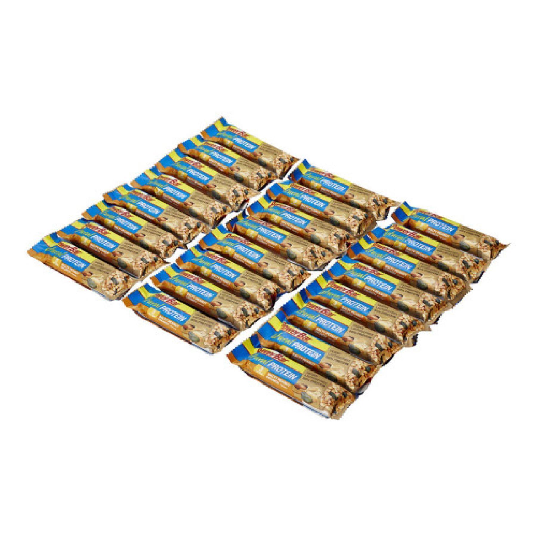 Förpackning med 24 bars PowerBar Natural Protein Vegan - Salty Peanut Crunch