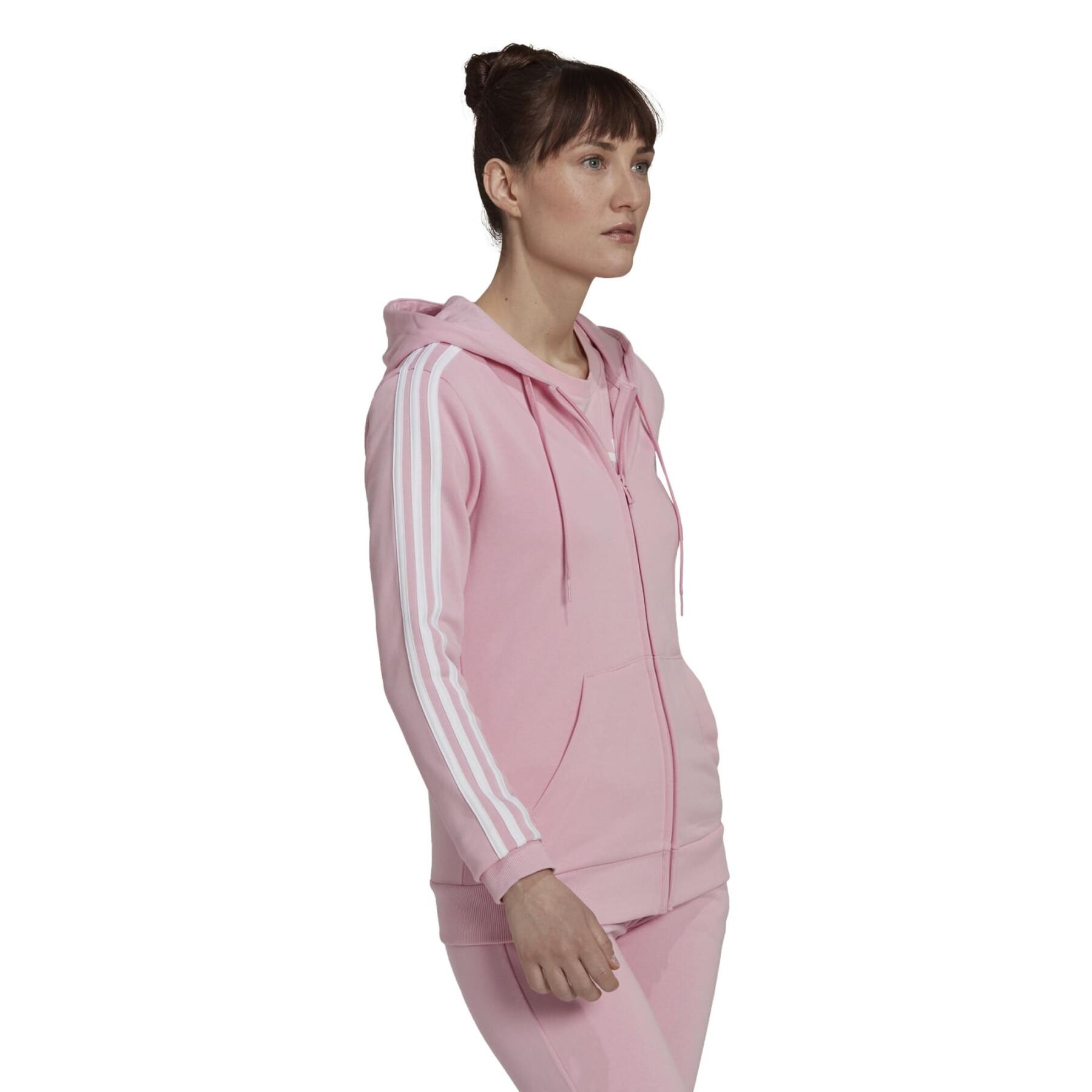 3-stripe fleece sweatshirt med dragkedja för kvinnor adidas Essentials