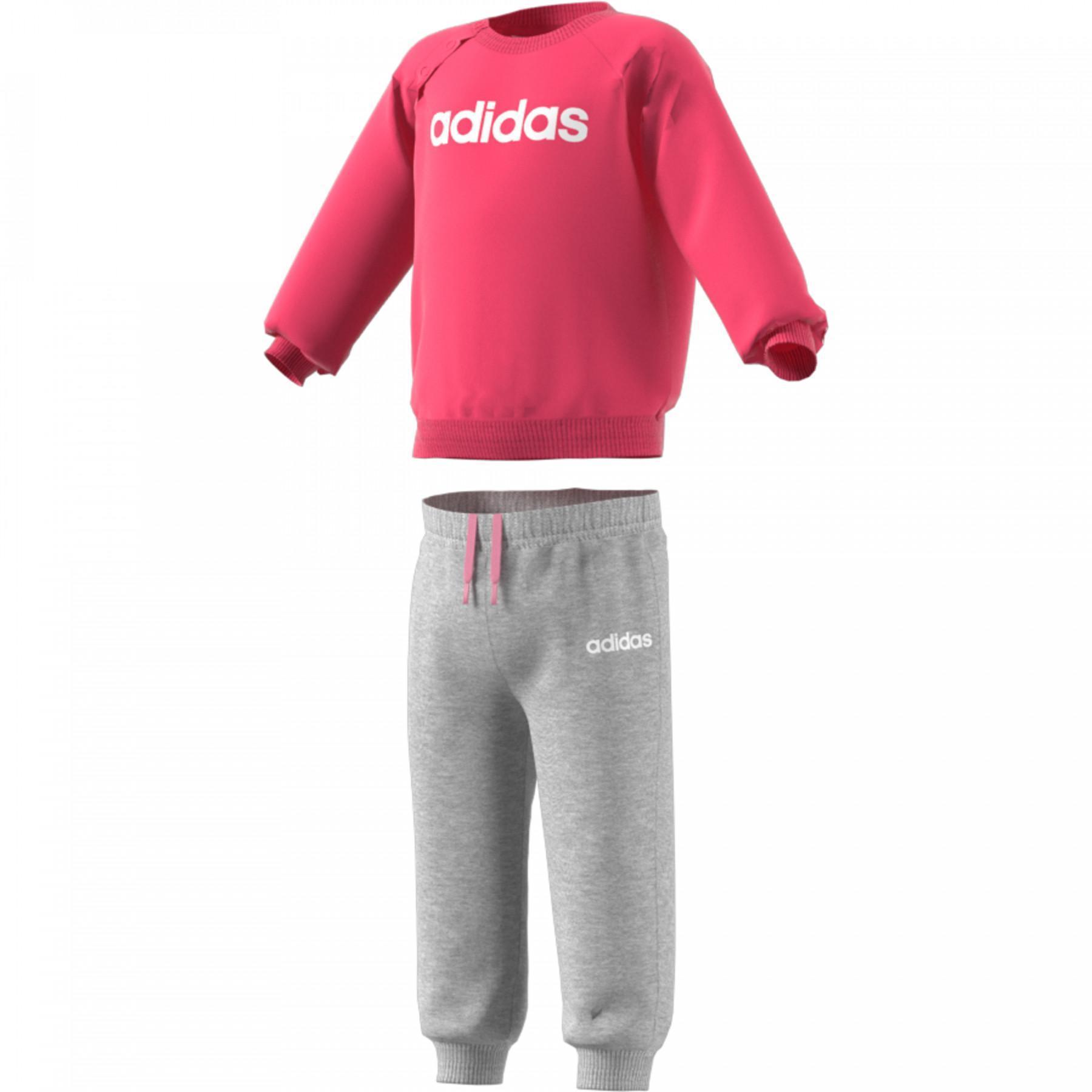 Träningsoverall för barn adidas Ensemble sportswear Linear Fleece