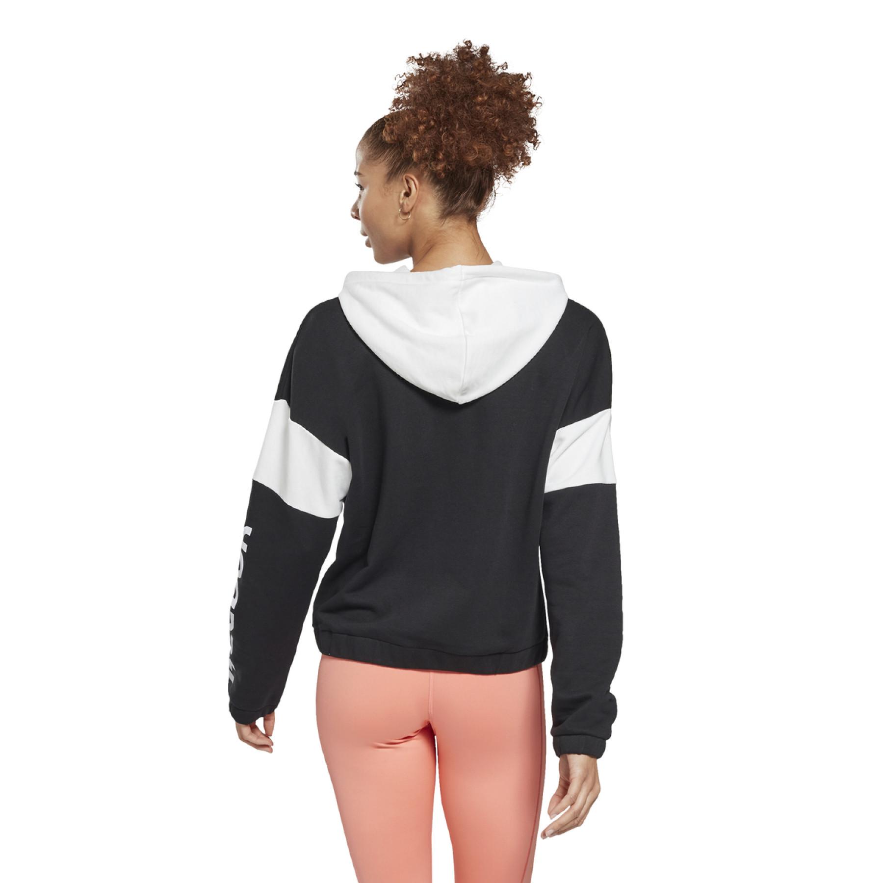 Sweatshirt med huva för kvinnor Reebok Linear Logo French Terry Zip-Up