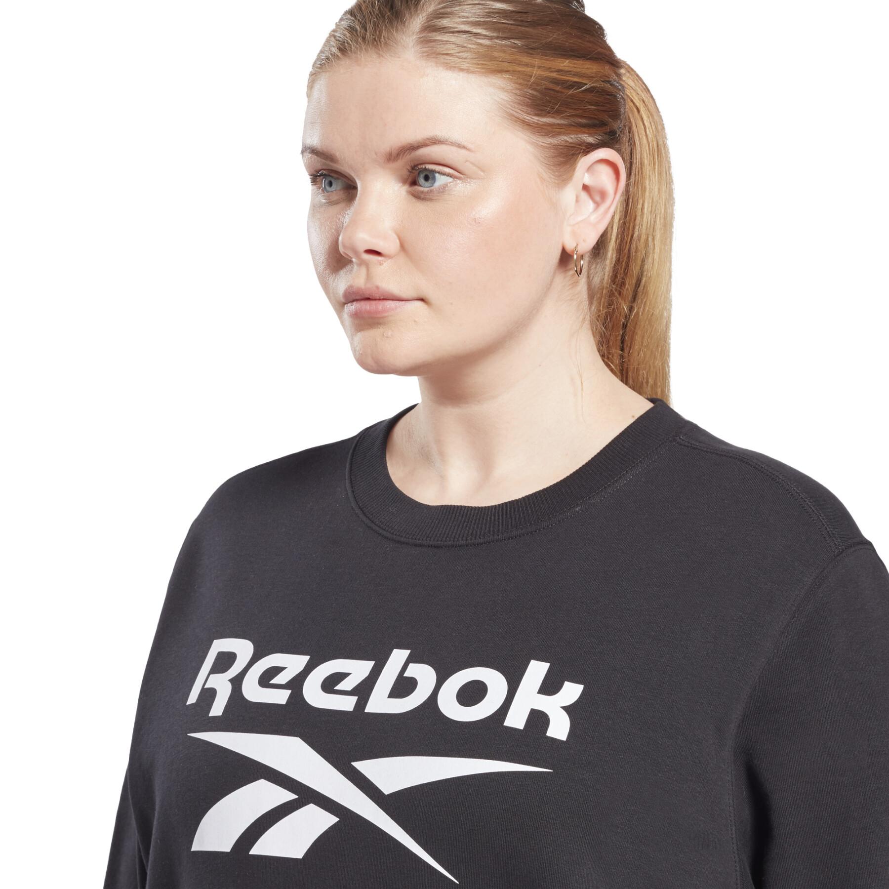 Sweatshirt med rund halsringning för kvinnor Reebok Identity Logo French Terry (Grandes tailles)