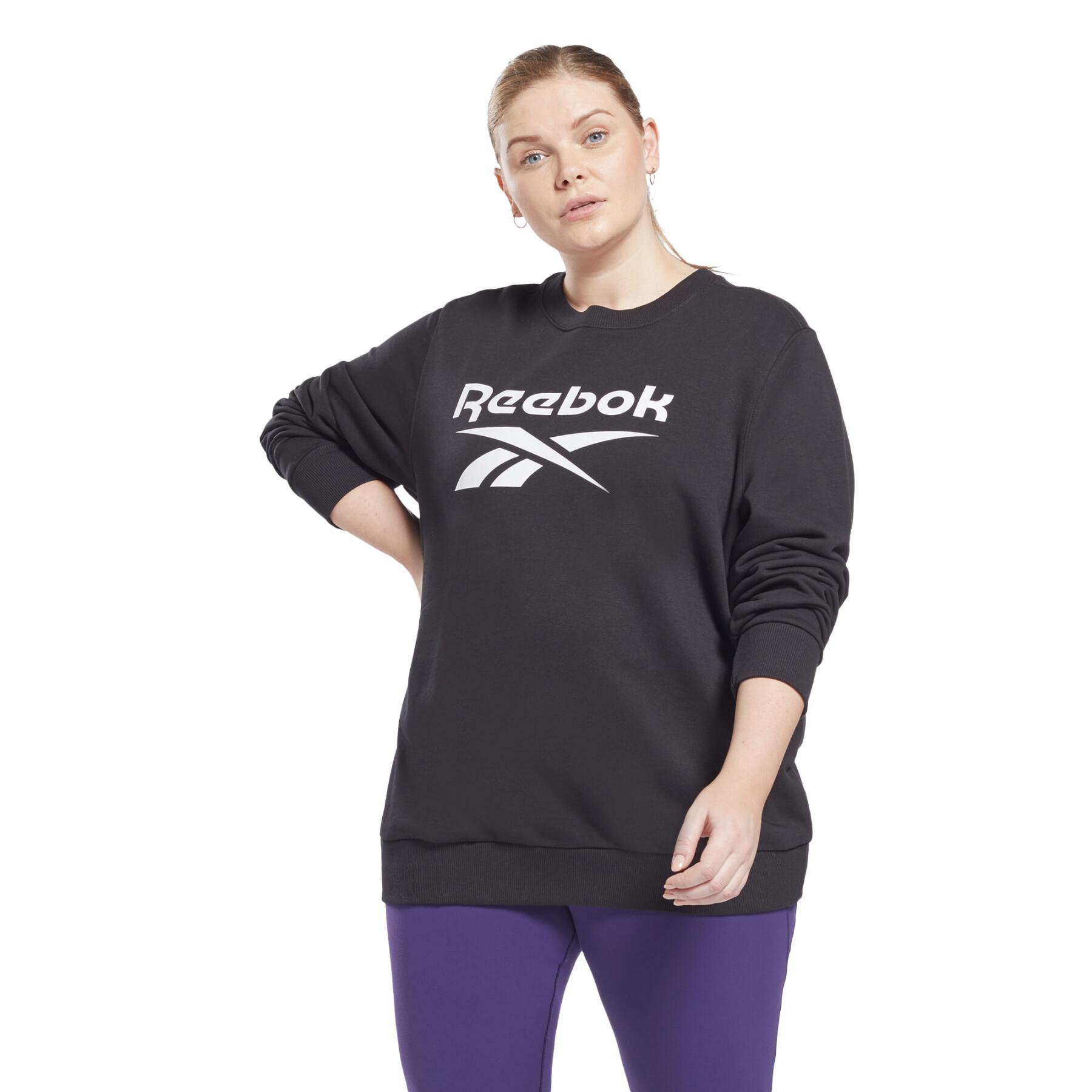 Sweatshirt med rund halsringning för kvinnor Reebok Identity Logo French Terry (Grandes tailles)