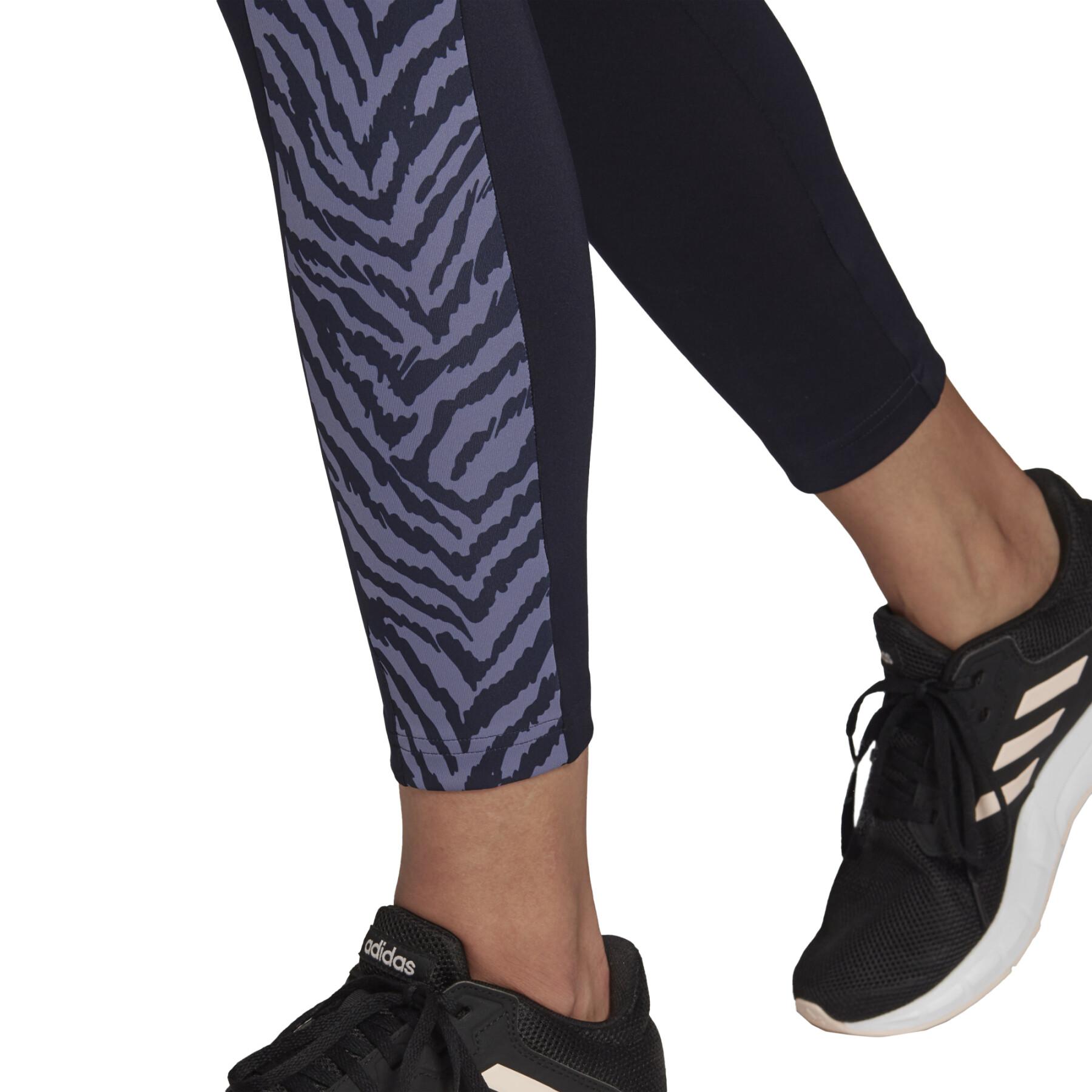 Leggings 7/8 för kvinnor adidas High-Rise Sport Zebra