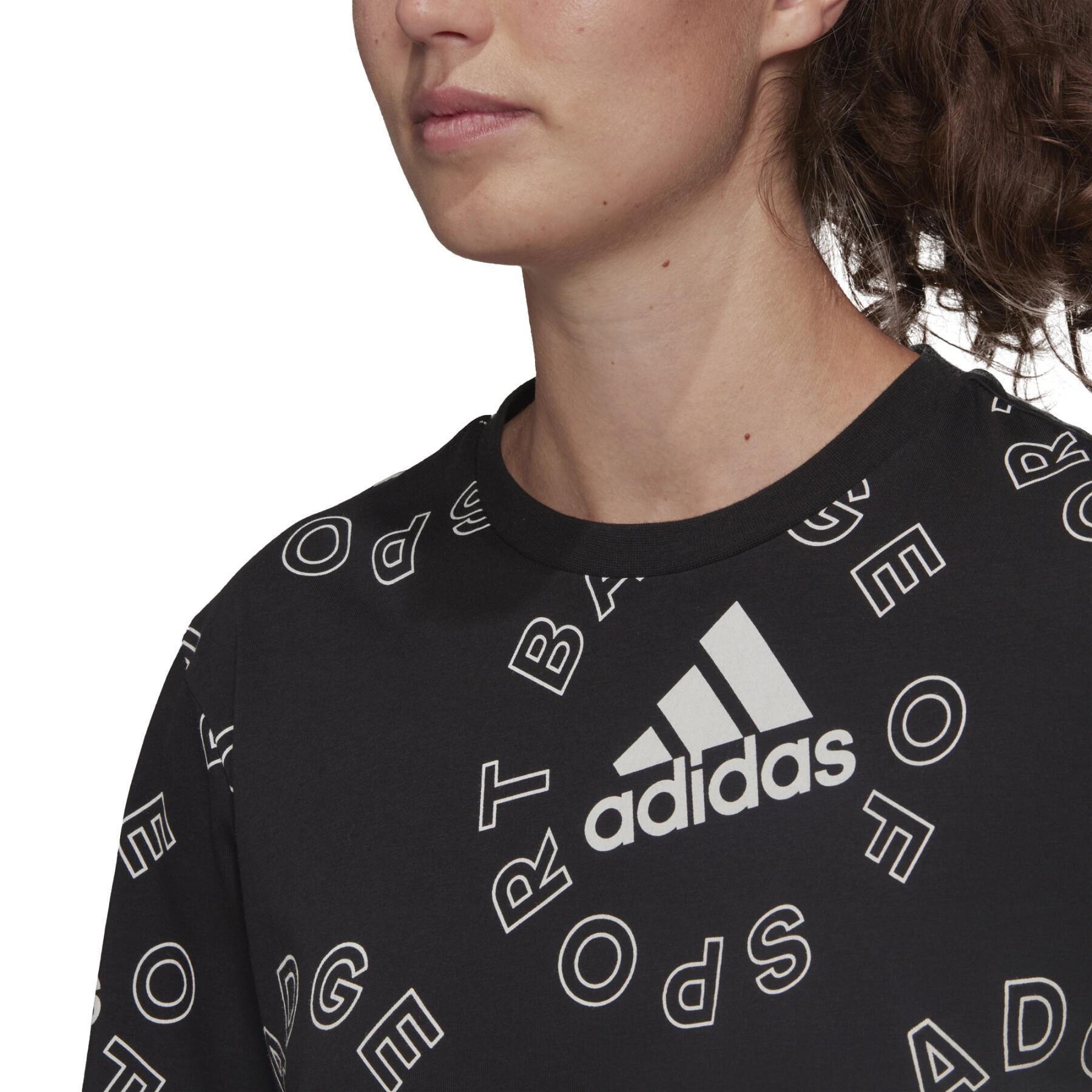 T-shirt för kvinnor adidas Essentials Logo Allover Print