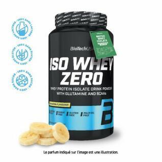 Förpackning med 6 proteinburkar Biotech USA iso whey zero lactose free - Banane 908g
