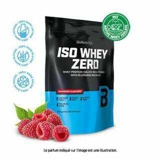 Förpackning med 10 proteinpåsar Biotech USA iso whey zero lactose free - Framboise - 500g