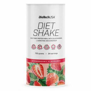 Förpackning med 6 proteinburkar Biotech USA diet shake - Fraise - 720g
