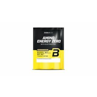 Förpackning med 50 påsar med aminosyror och elektrolyter Biotech USA amino energy zero - Lime - 14g
