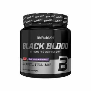 Förpackning med 50 påsar med booster Biotech USA black blood caf + - Myrtille - 10g
