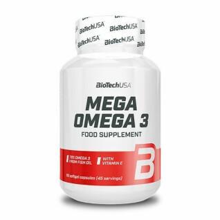 Förpackning med 12 vitaminburkar Biotech USA mega omega 3 - 90 Gélul