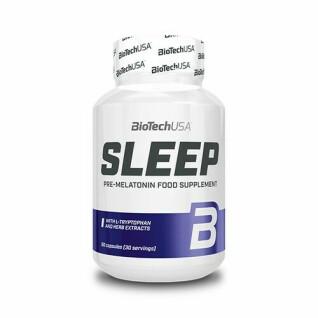 Förpackning med 12 vitaminburkar Biotech USA sleep - 60 Gélul