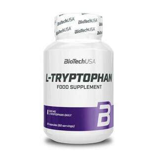 Förpackning med 12 vitaminburkar Biotech USA l-tryptophan - 60 Gélul