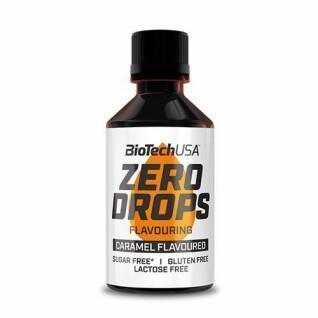 Förpackning med 10 snacksrör Biotech USA zero drops - Caramel - 50ml