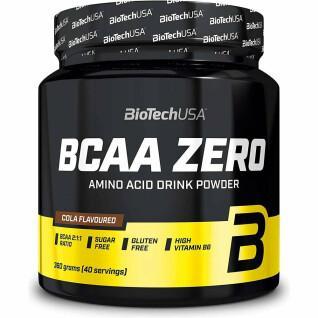 Förpackning med 10 burkar aminosyror Biotech USA bcaa zero - Cola - 360g