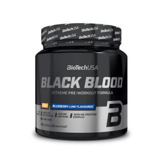 Förpackning med 10 burkar booster Biotech USA black blood nox + - Myrtille-lime - 330g