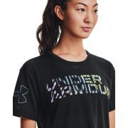 T-shirt för kvinnor Under Armour à manches courtes et motif en mesh Geo