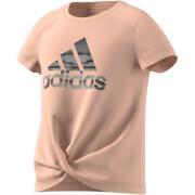 T-shirt för flickor adidas Primegreen AEROREADY Training Dance Move Knotted Metallic Logo-Print